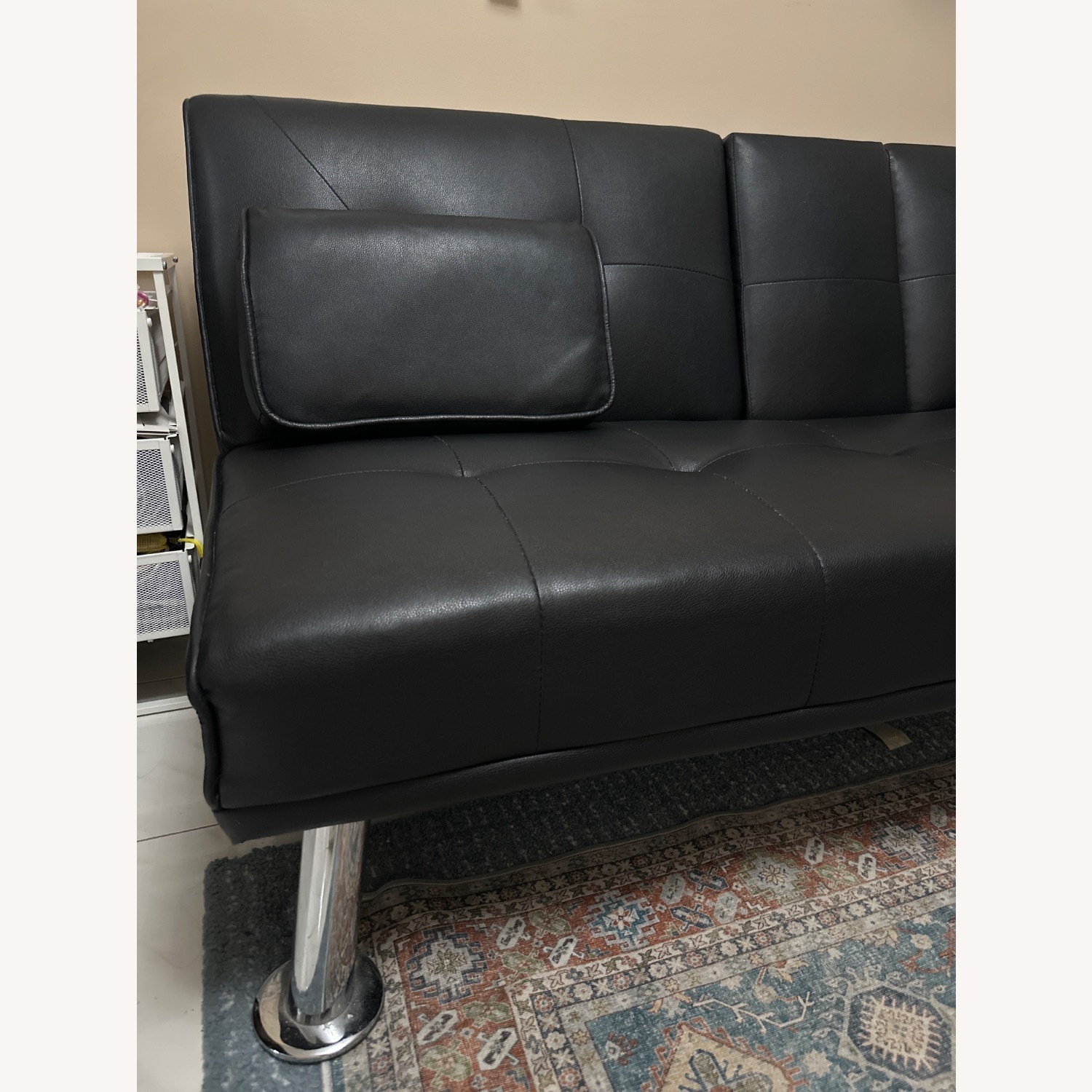 Black Leather Sleeper Sofa - image-6