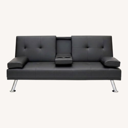 Used Black Leather Sleeper Sofa for sale on AptDeco