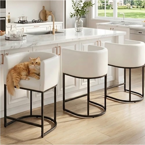 Used White Leather Stools for sale on AptDeco