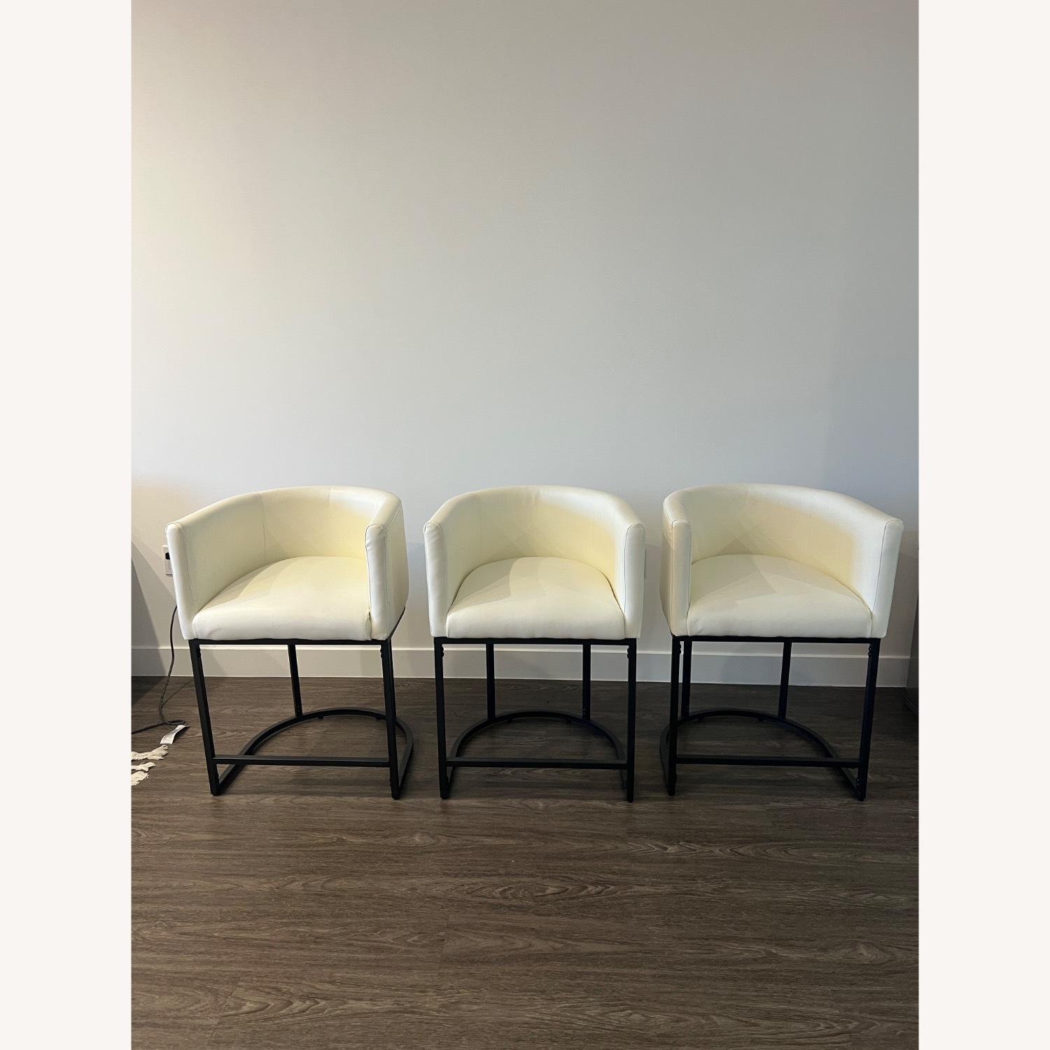 White Leather Stools - image-2