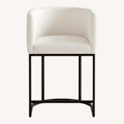 Used White Leather Stools for sale on AptDeco