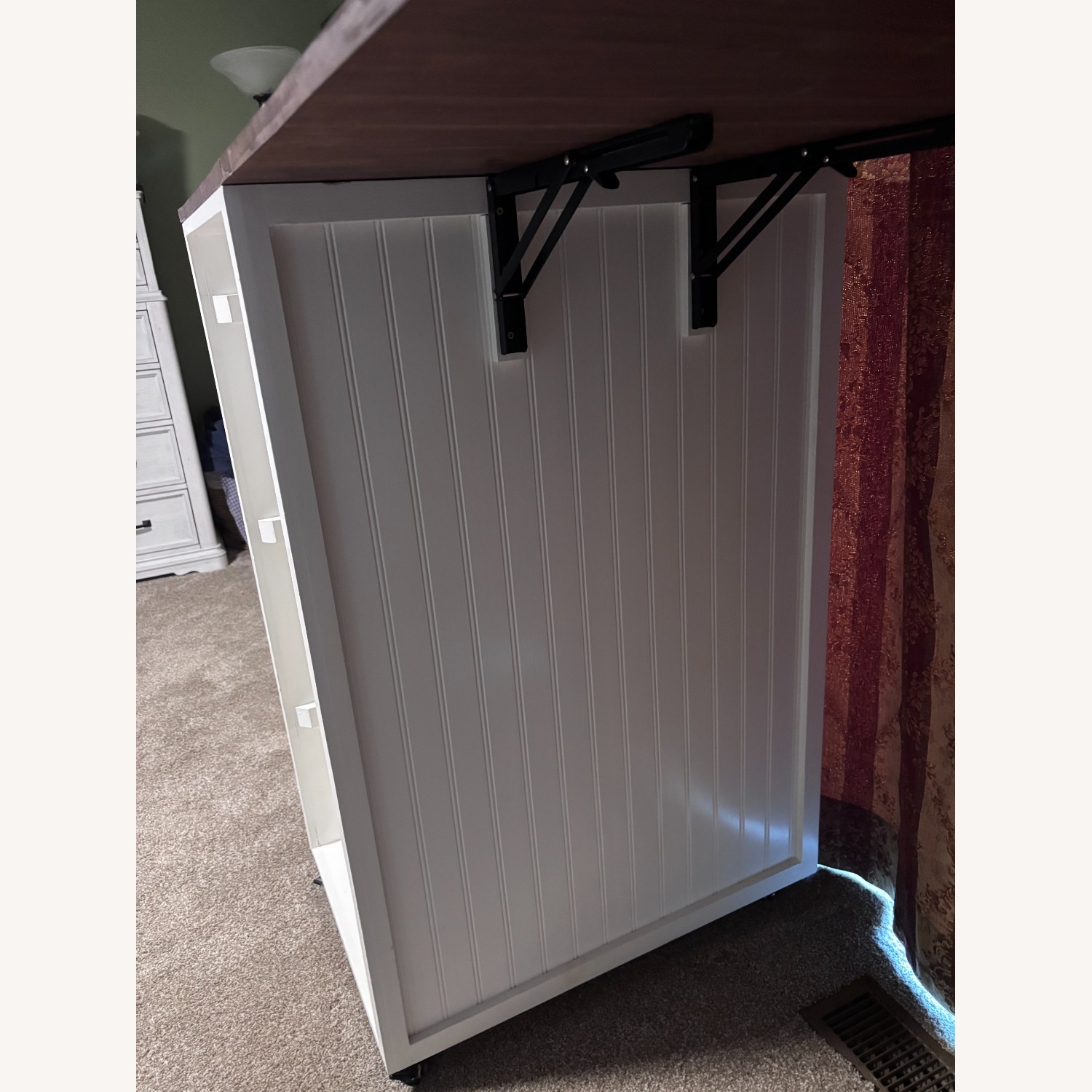 Laundry Cabinet (White Wood, Brown Wood Top) - image-3