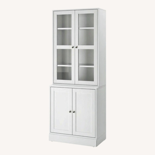 Used IKEA Havsta Light Gray Storage Combination W Glass Doors for sale on AptDeco