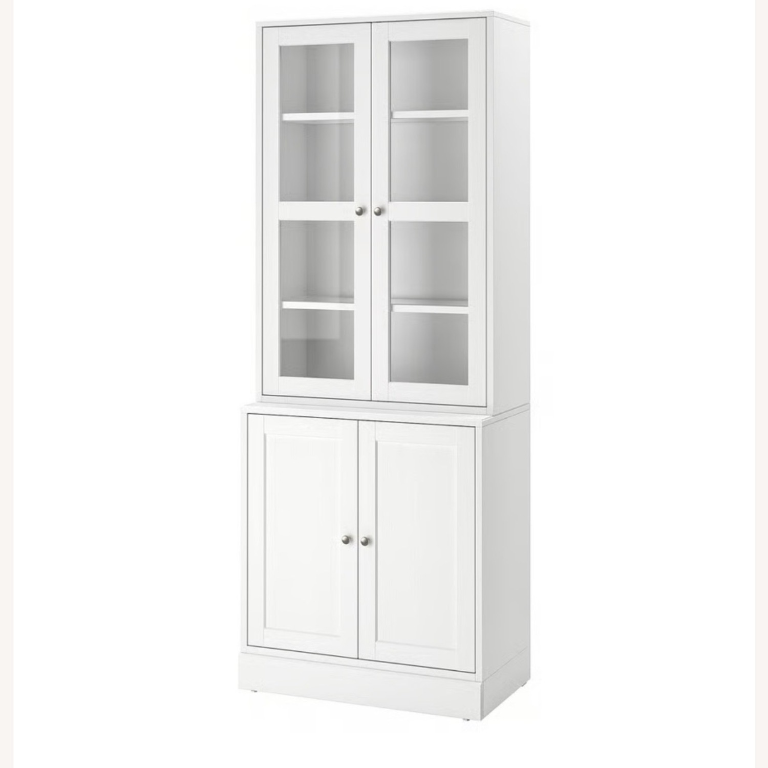 IKEA Havsta Light Gray Storage Combination W Glass Doors - image-3