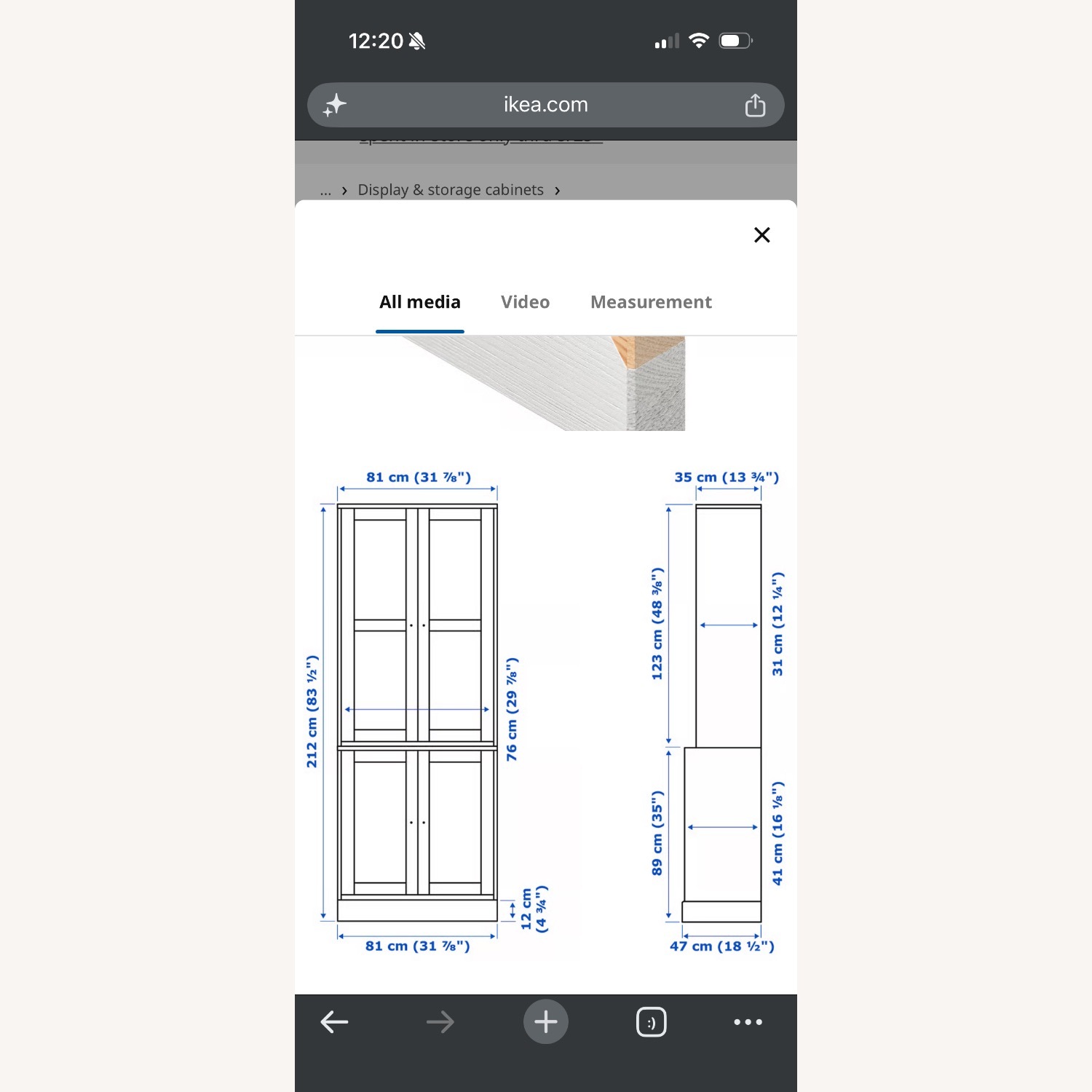 IKEA Havsta Light Gray Storage Combination W Glass Doors - image-4