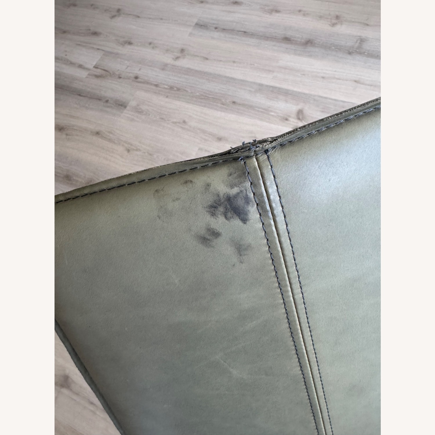 West Elm Slope Green Leather Dining Chairs  - image-5