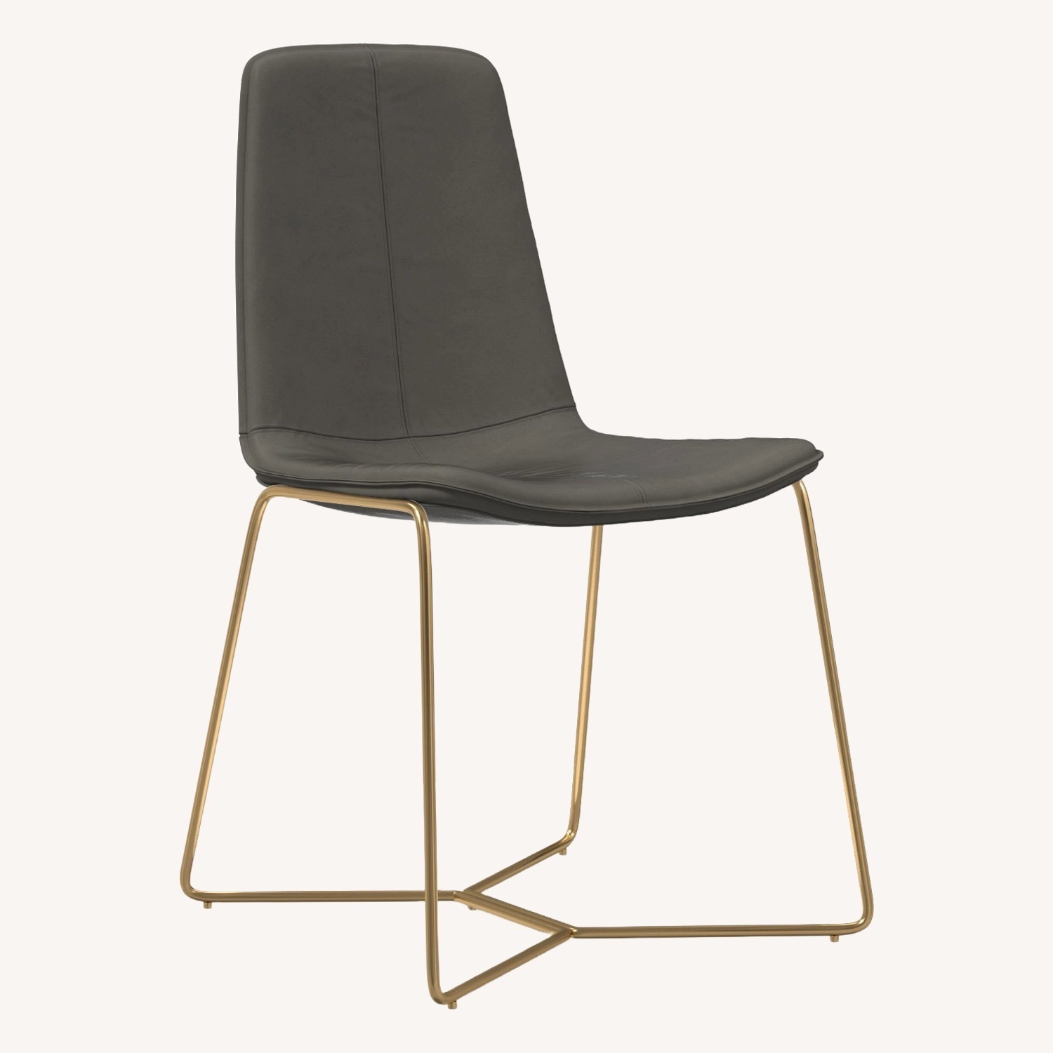 West Elm Slope Green Leather Dining Chairs  - image-7