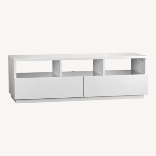 Used CB2 White Chill 60" White High-Gloss Media Console for sale on AptDeco