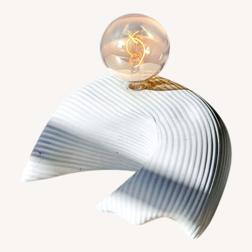 Used Handmade Sculptural Concrete Lamp by Mennheim for sale on AptDeco