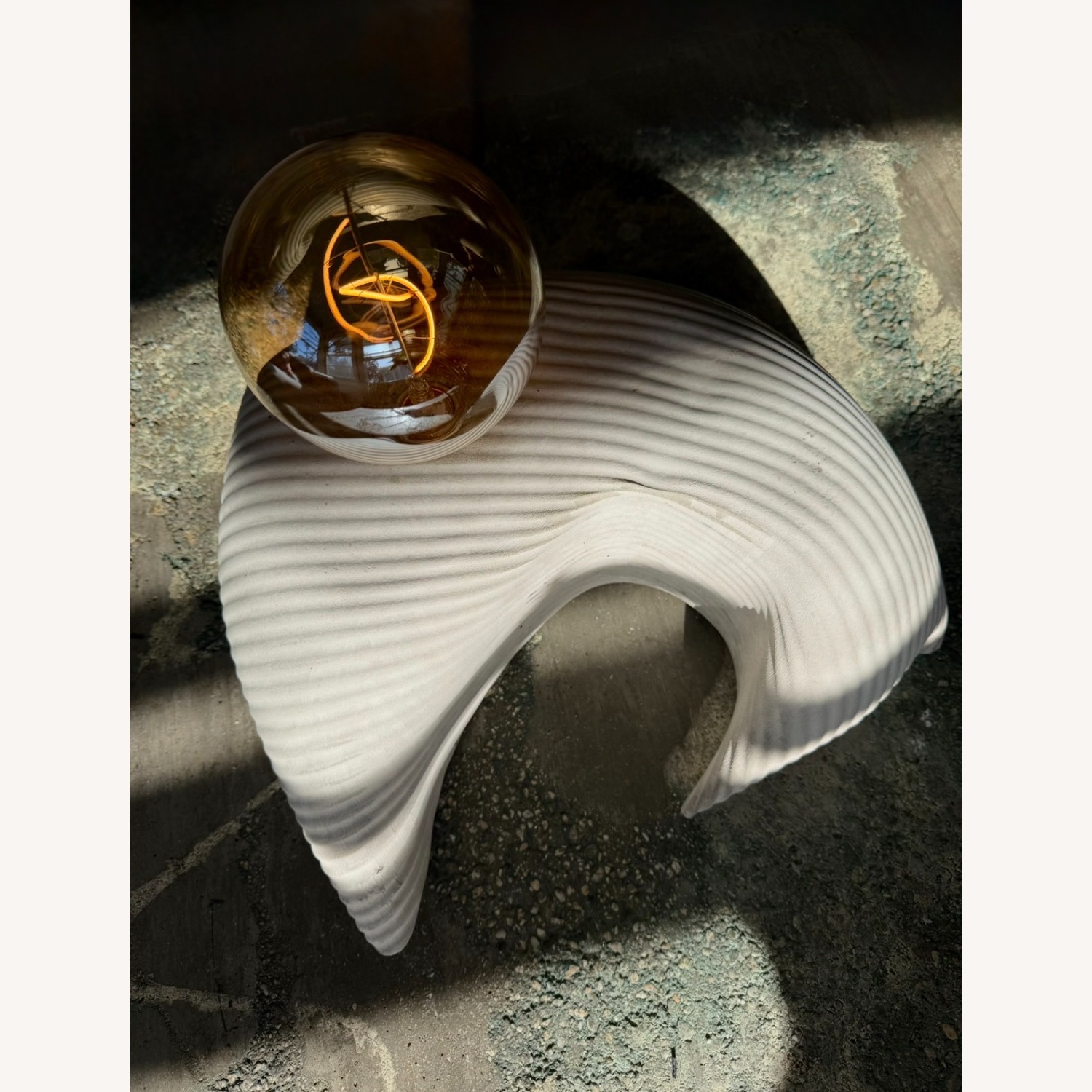 Handmade Sculptural Concrete Lamp by Mennheim - image-1