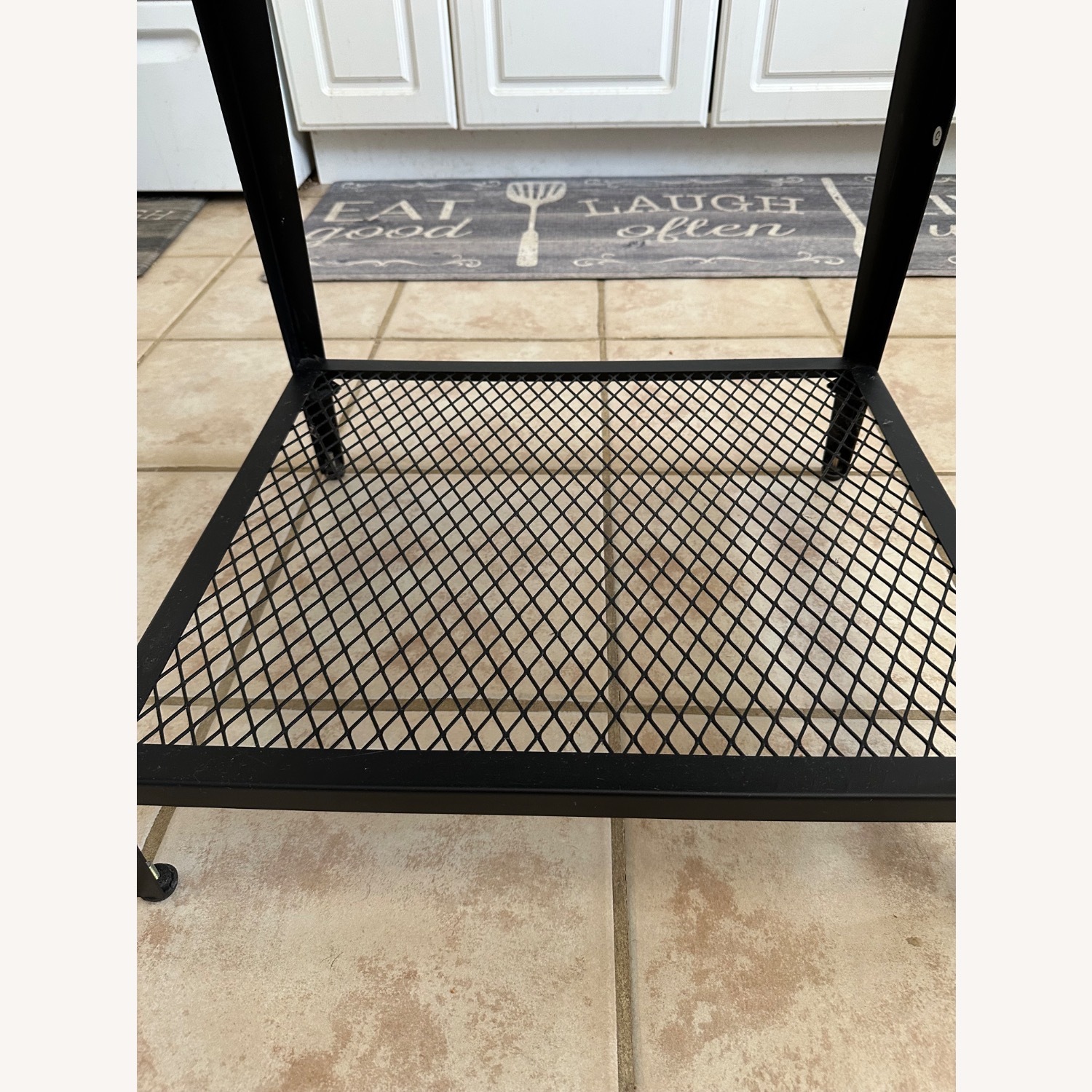 Set of 2 Industrial Metal Tables with Mesh Shelf - image-9