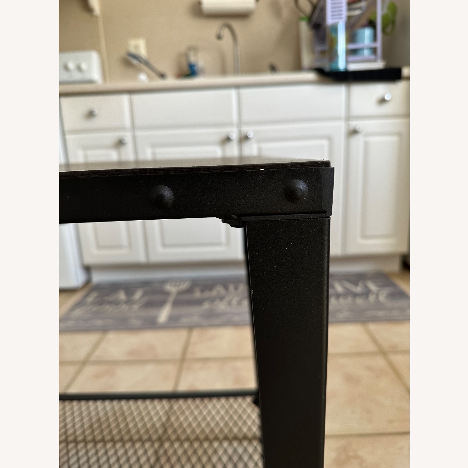 Set of 2 Industrial Metal Tables with Mesh Shelf - image-3
