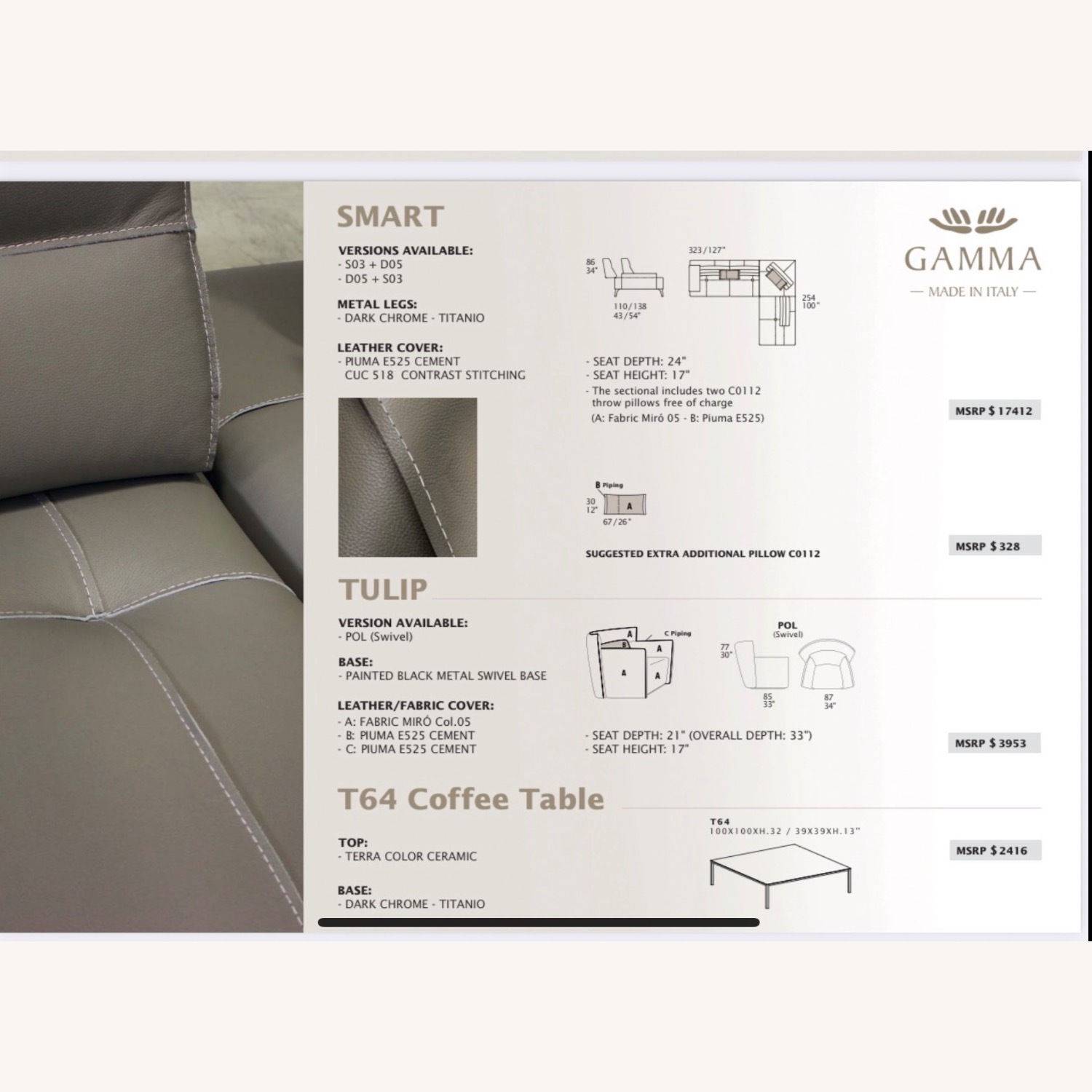 Gamma Smart Italian Leather Sofa - image-12