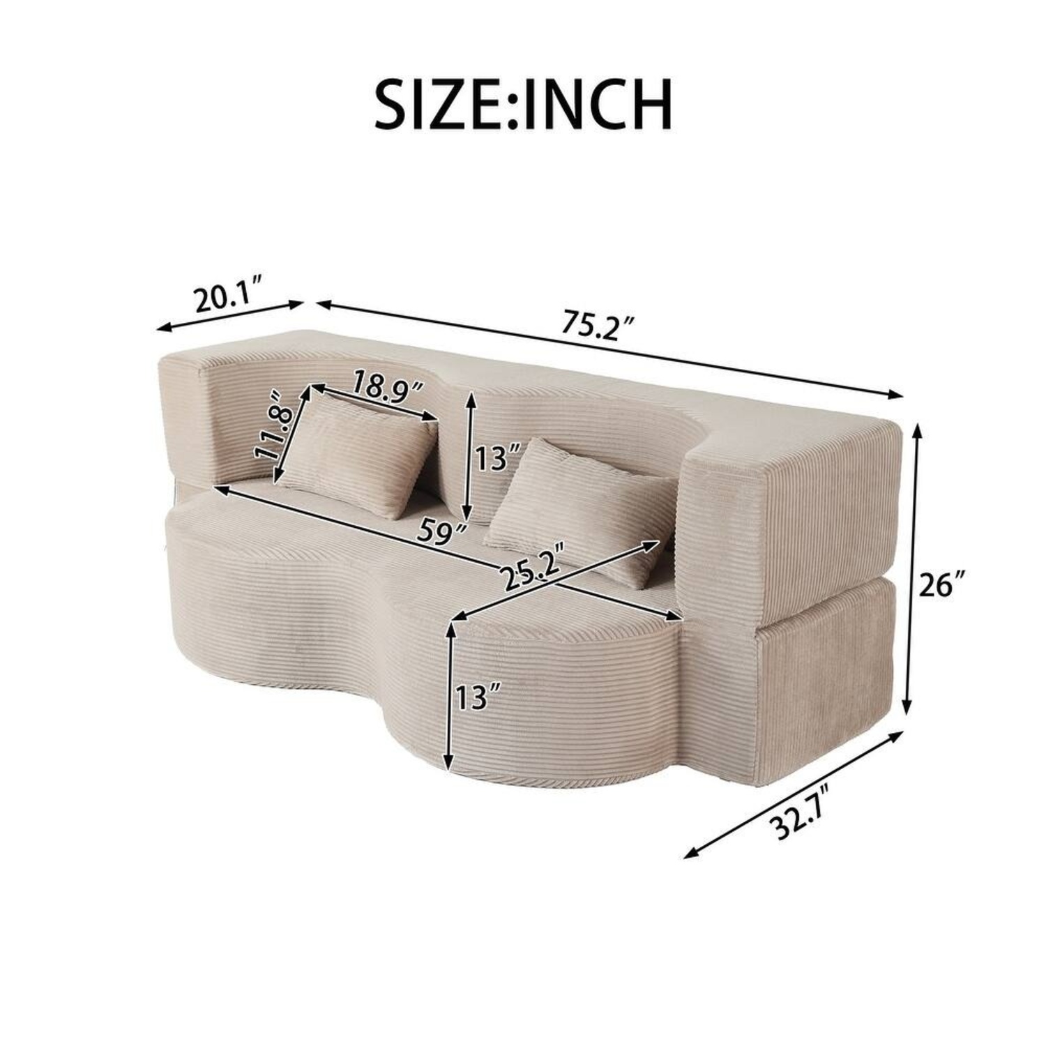 Pink Boneless Fold Out Sofa - image-4