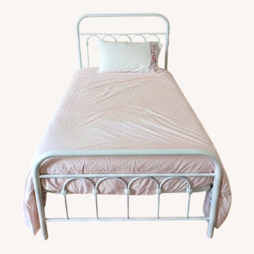 Used Wayfair White Metal Cottagecore Twin Bed for sale on AptDeco