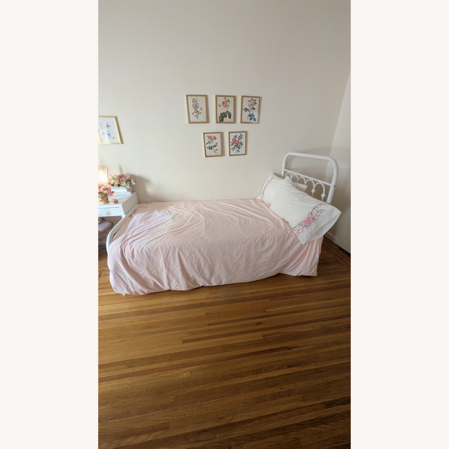 Wayfair White Metal Cottagecore Twin Bed - image-1