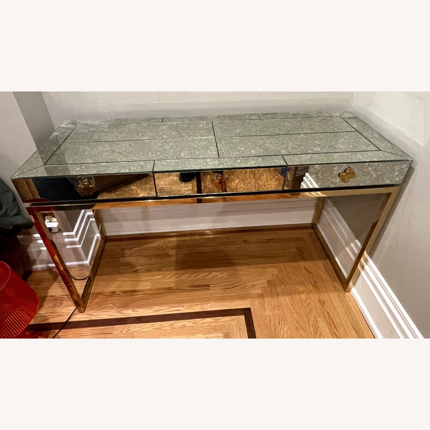 Jonathan Adler Silver Delphine Mirrored Glass Desk - image-4