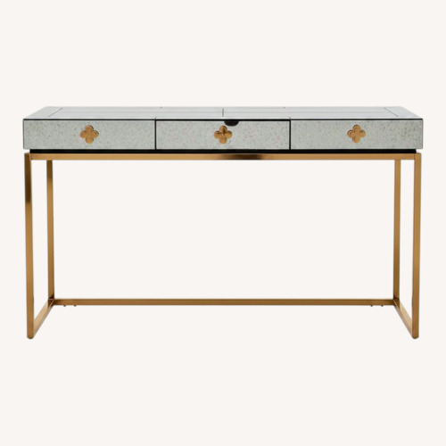 Used Jonathan Adler Silver Delphine Mirrored Glass Desk for sale on AptDeco