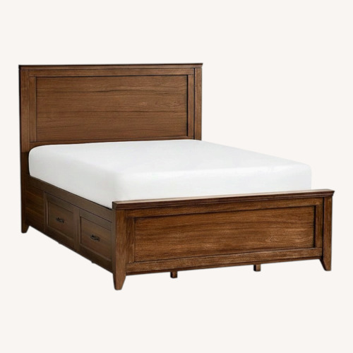 Used Pottery Barn Teen Hampton Storage Bed Dark Walnut for sale on AptDeco