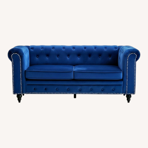 Used Wayfair Blue Velvet Loveseat for sale on AptDeco
