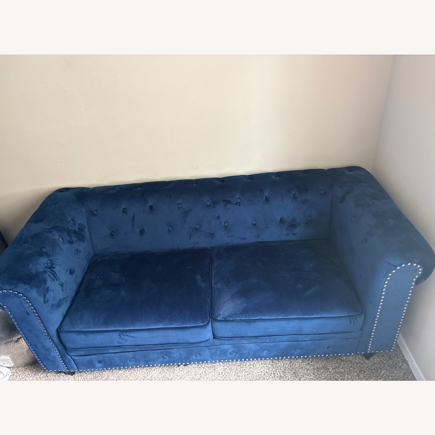 Wayfair Blue Velvet Loveseat - image-3