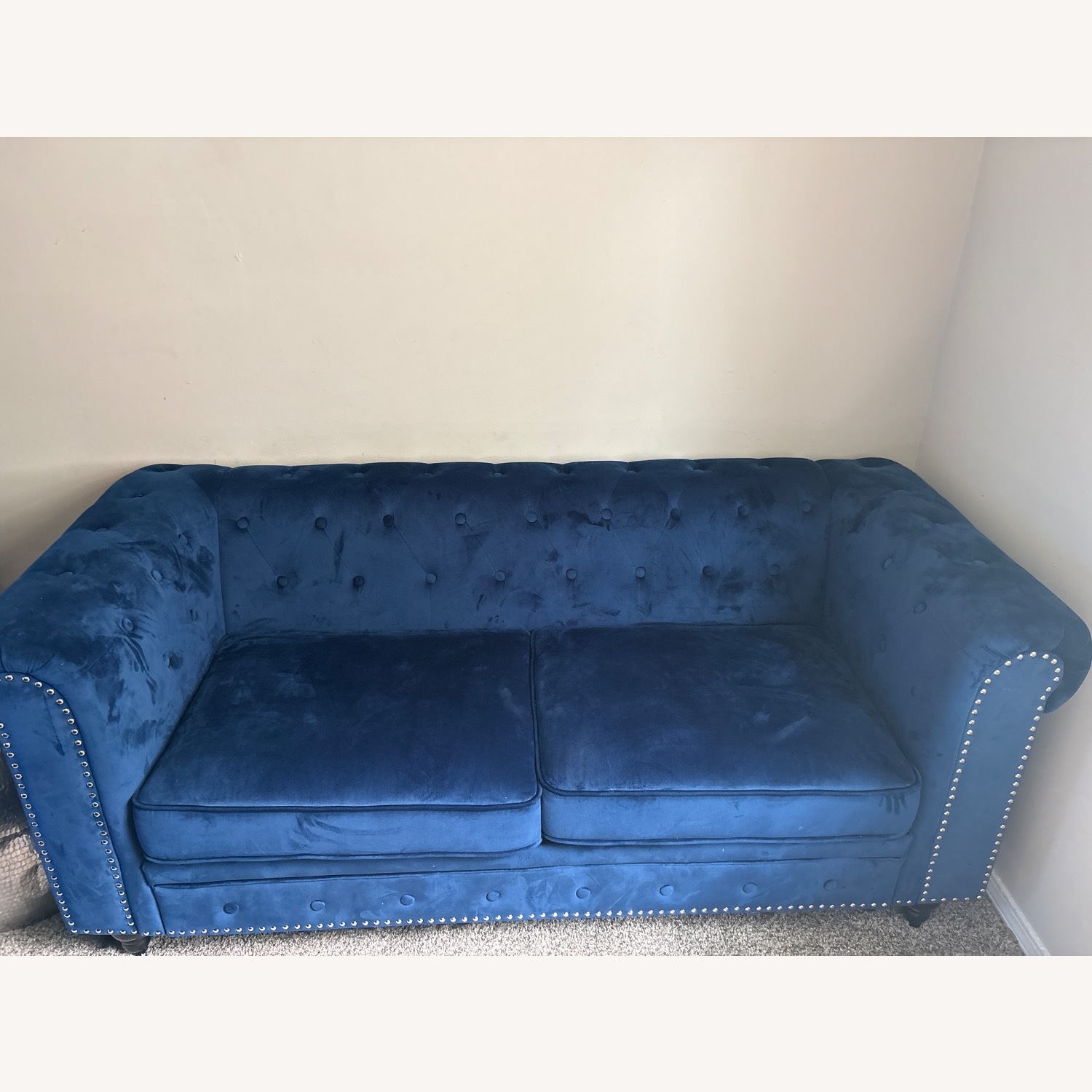 Wayfair Blue Velvet Loveseat - image-4