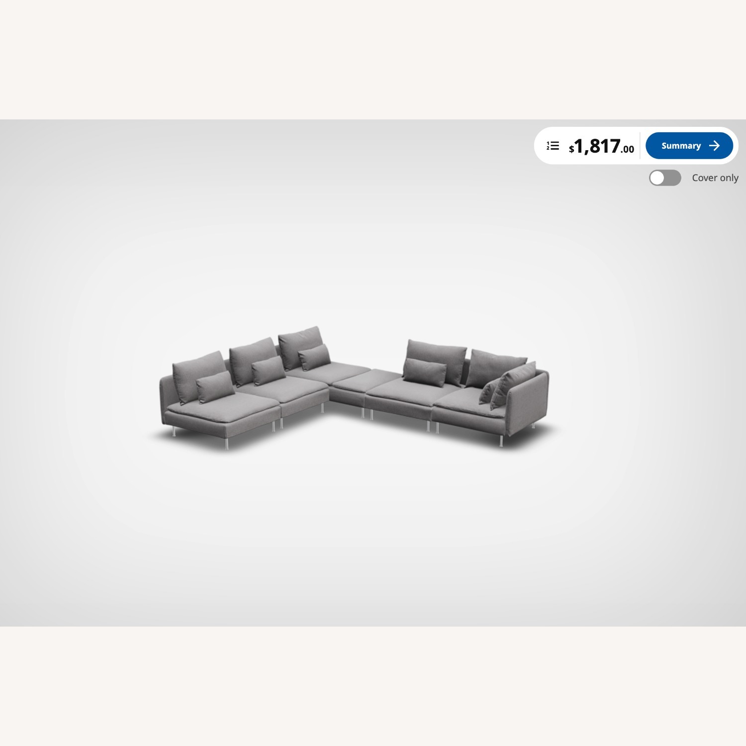 IKEA Söderhamn 4-Piece Sectional, Grey - image-1