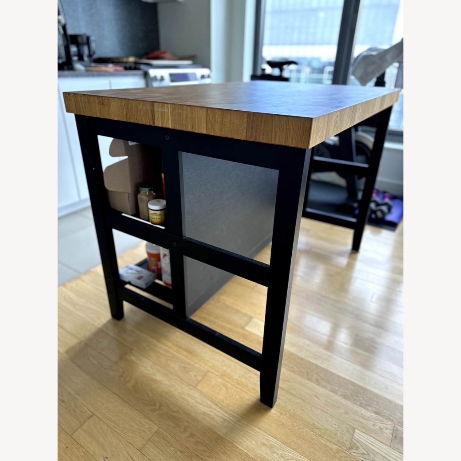 IKEA VADHOLMA Kitchen Island + 2 Bar Stools - image-5