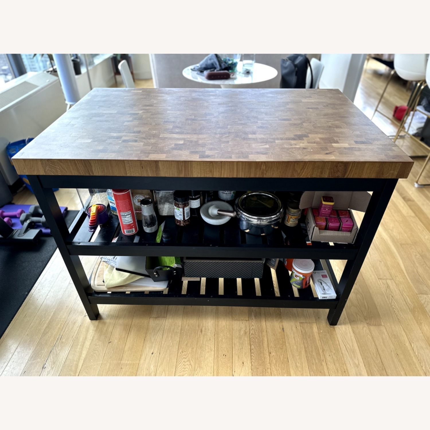 IKEA VADHOLMA Kitchen Island + 2 Bar Stools - image-3