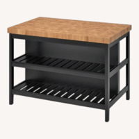 IKEA VADHOLMA Kitchen Island + 2 Bar Stools