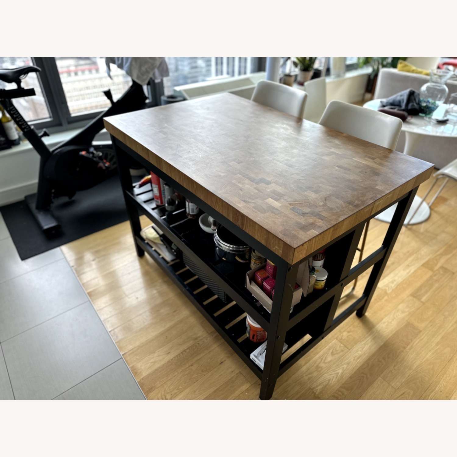 IKEA VADHOLMA Kitchen Island + 2 Bar Stools - image-4