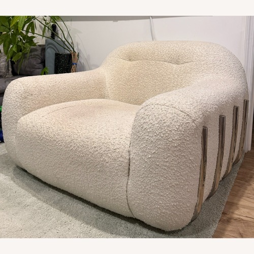 Used CB2 Brace Cream Boucle Accent Chair for sale on AptDeco