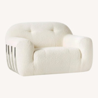 CB2 Brace Cream Boucle Accent Chair
