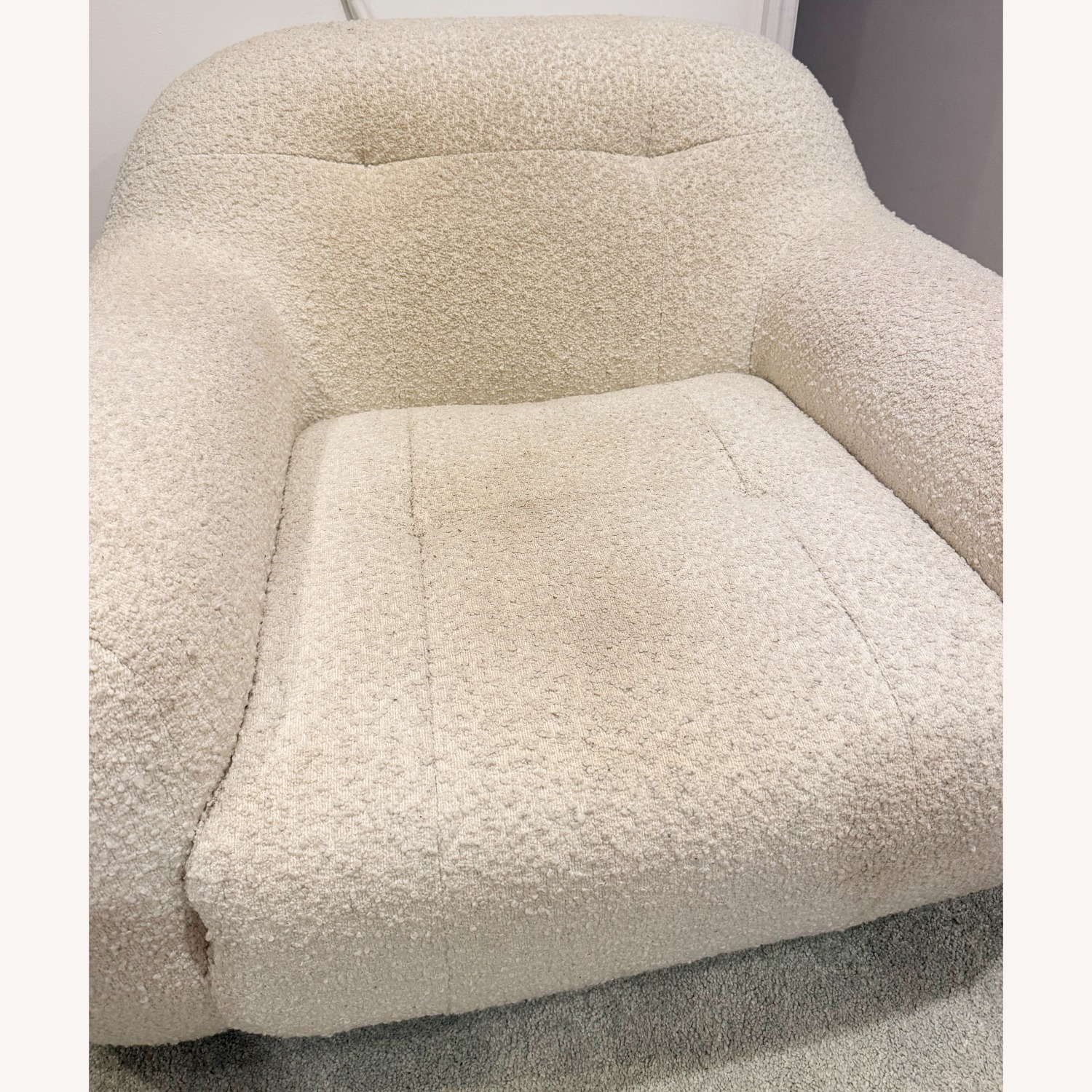 CB2 Brace Cream Boucle Accent Chair - image-4