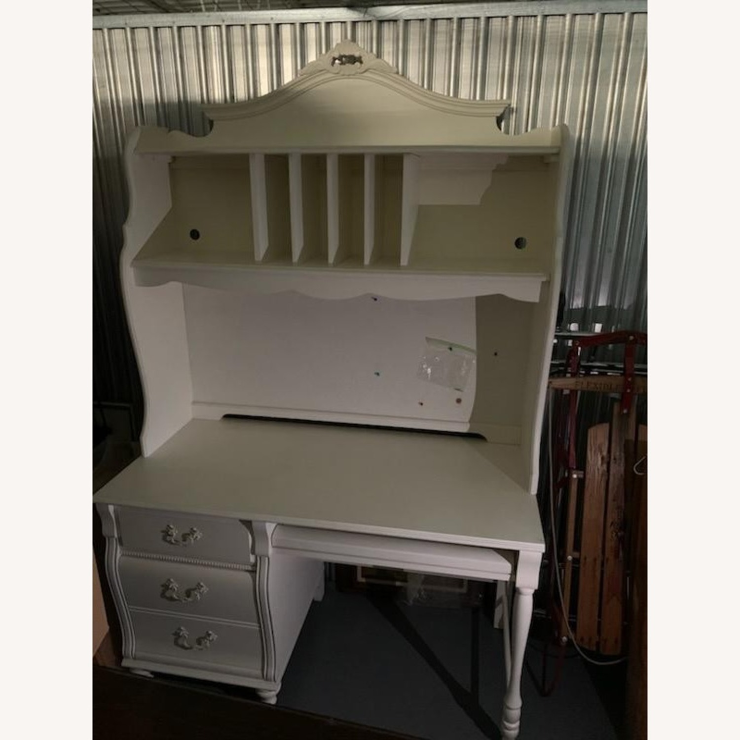 White Desk with Hutch - image-1