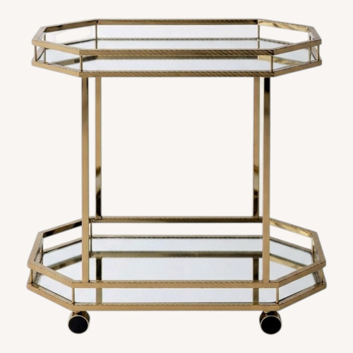 Used Wayfair Everly Quinn Lacole Octagonal Rose Gold Bar Cart for sale on AptDeco