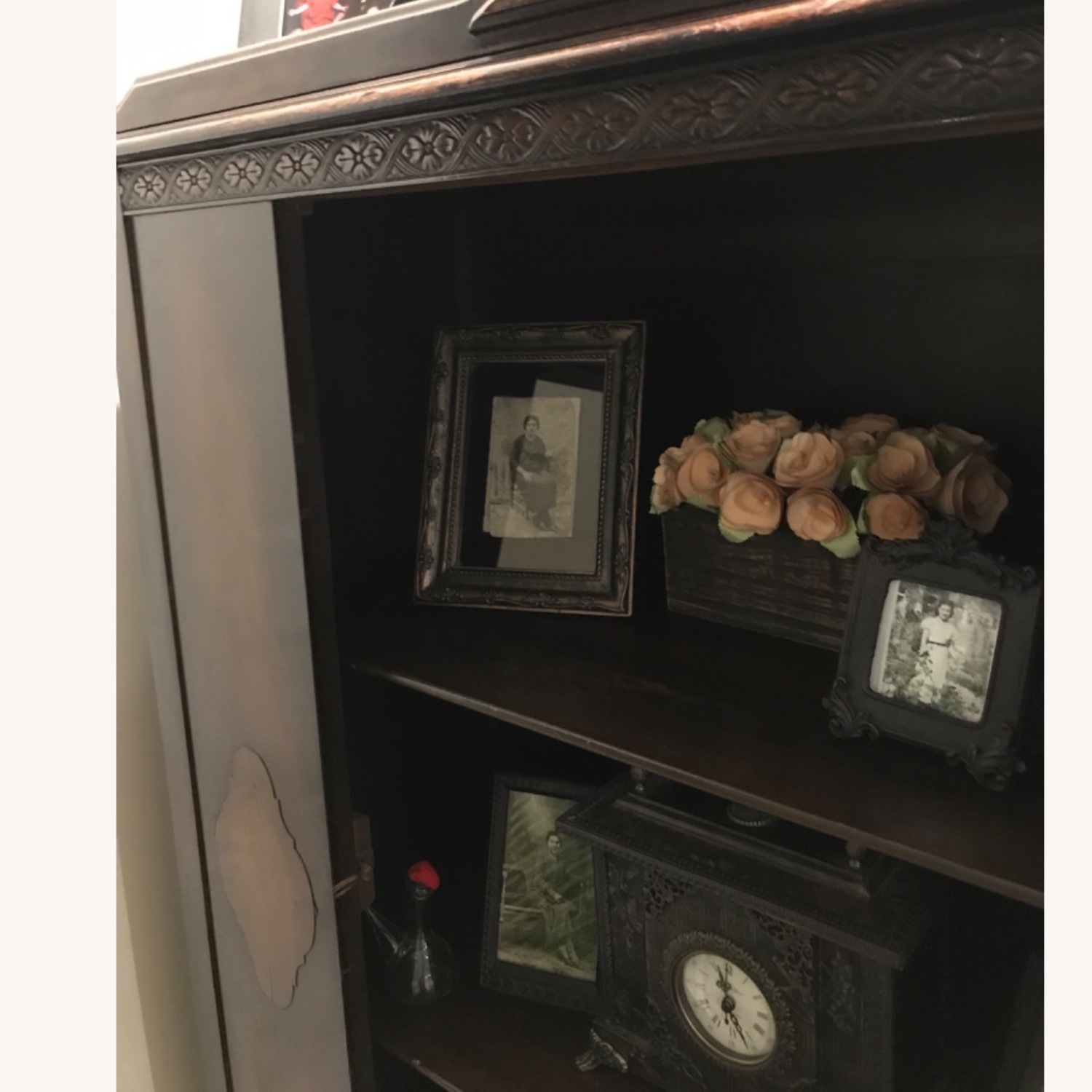 Antique Mahogany Wood Curio - image-17