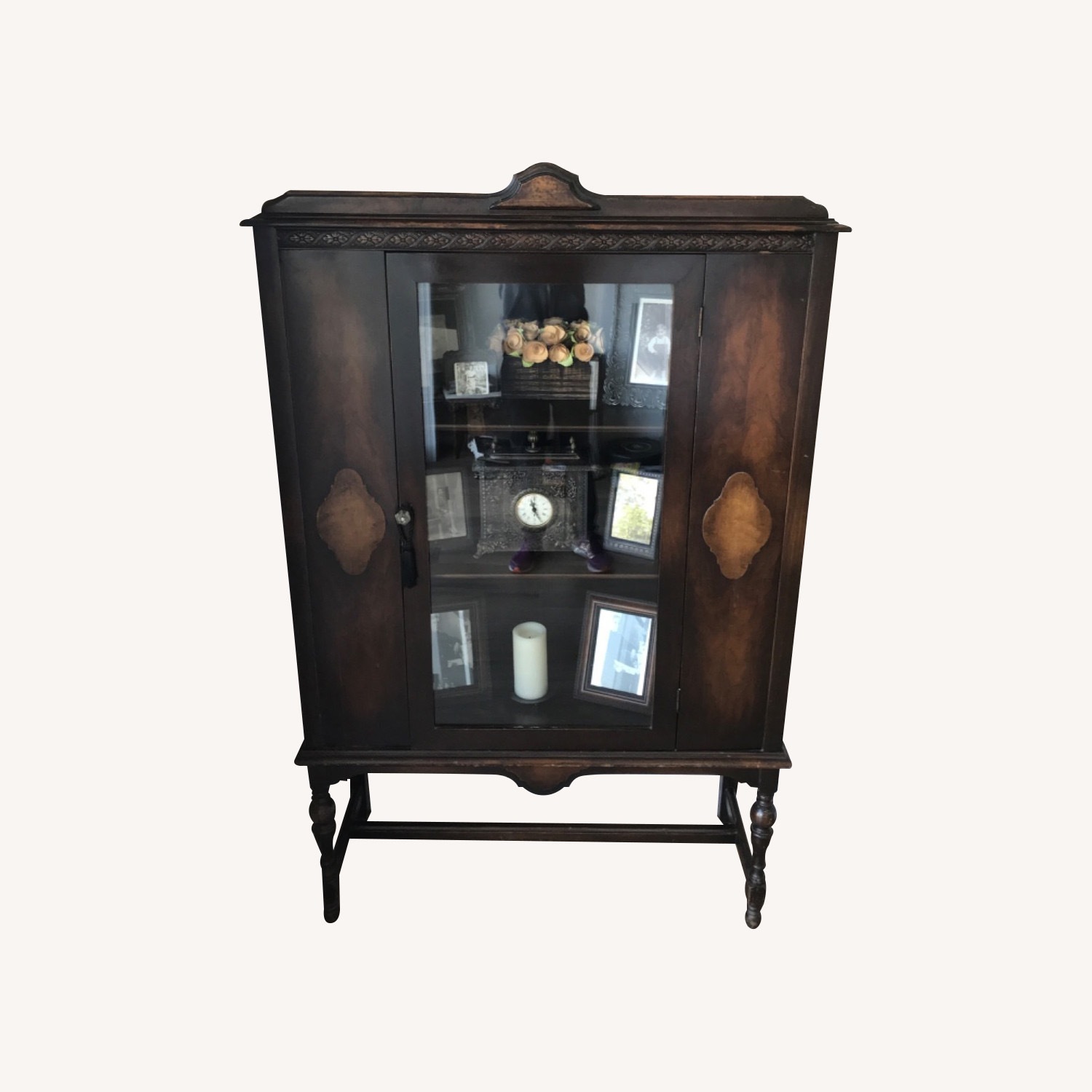 Antique Mahogany Wood Curio - image-1