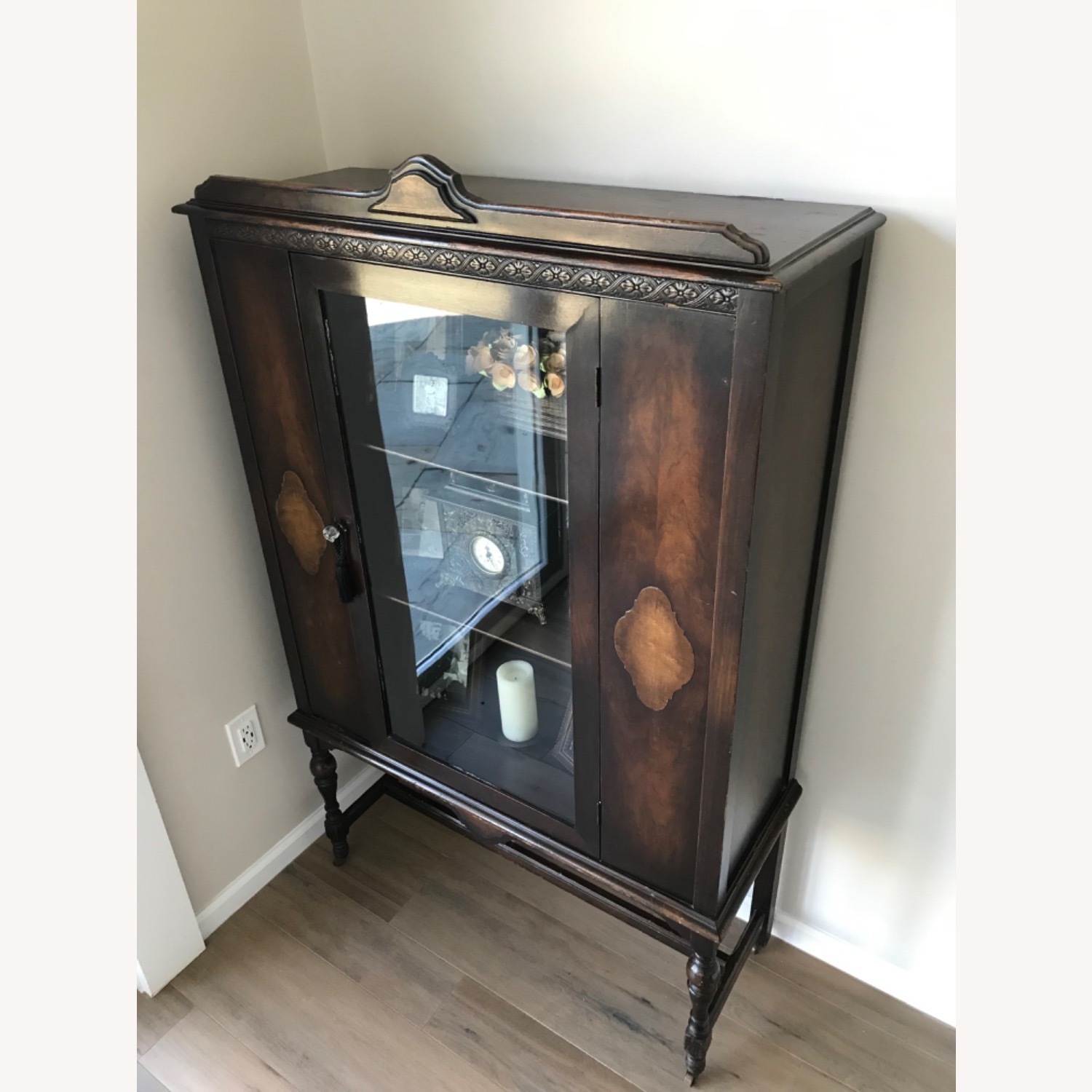 Antique Mahogany Wood Curio - image-2