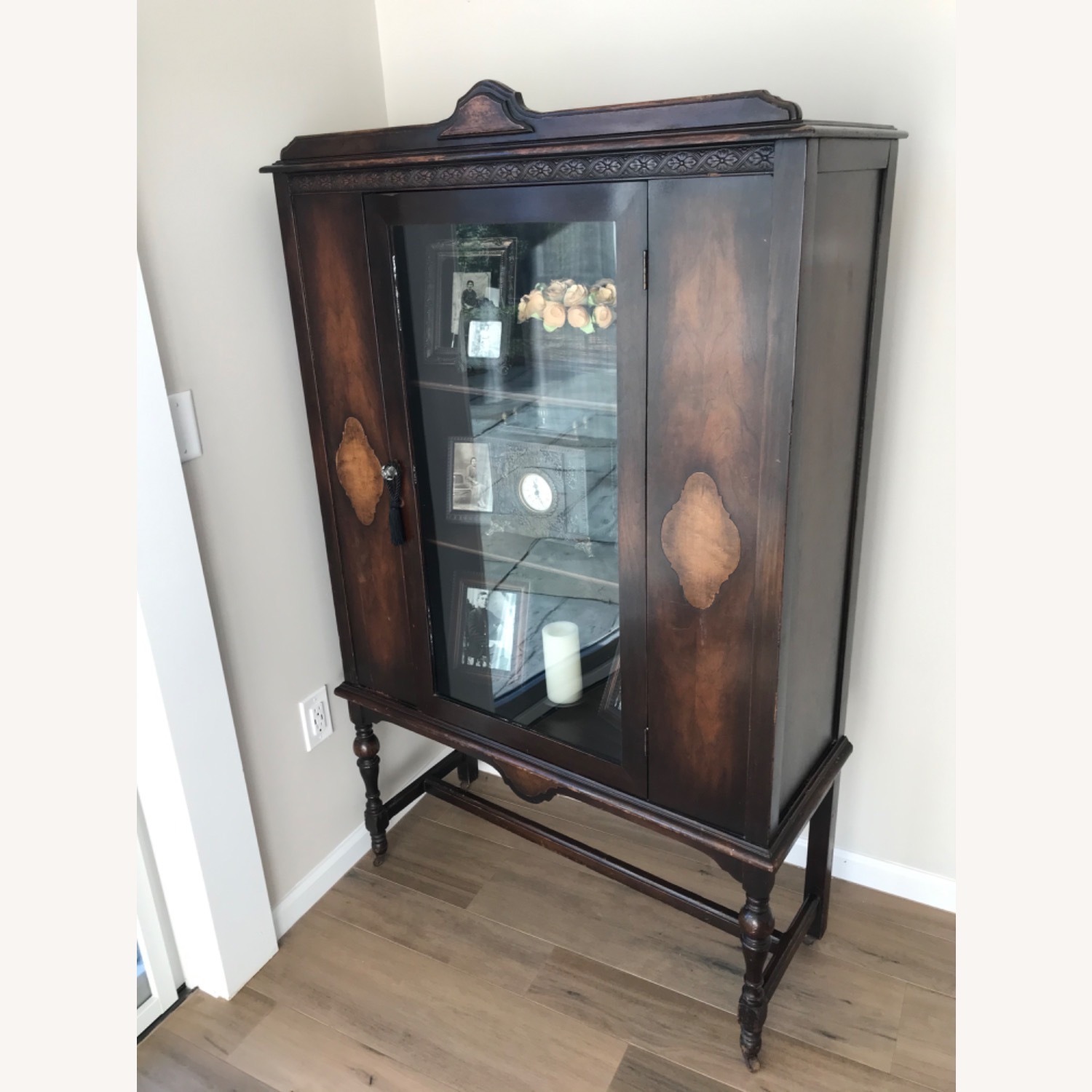 Antique Mahogany Wood Curio - image-7