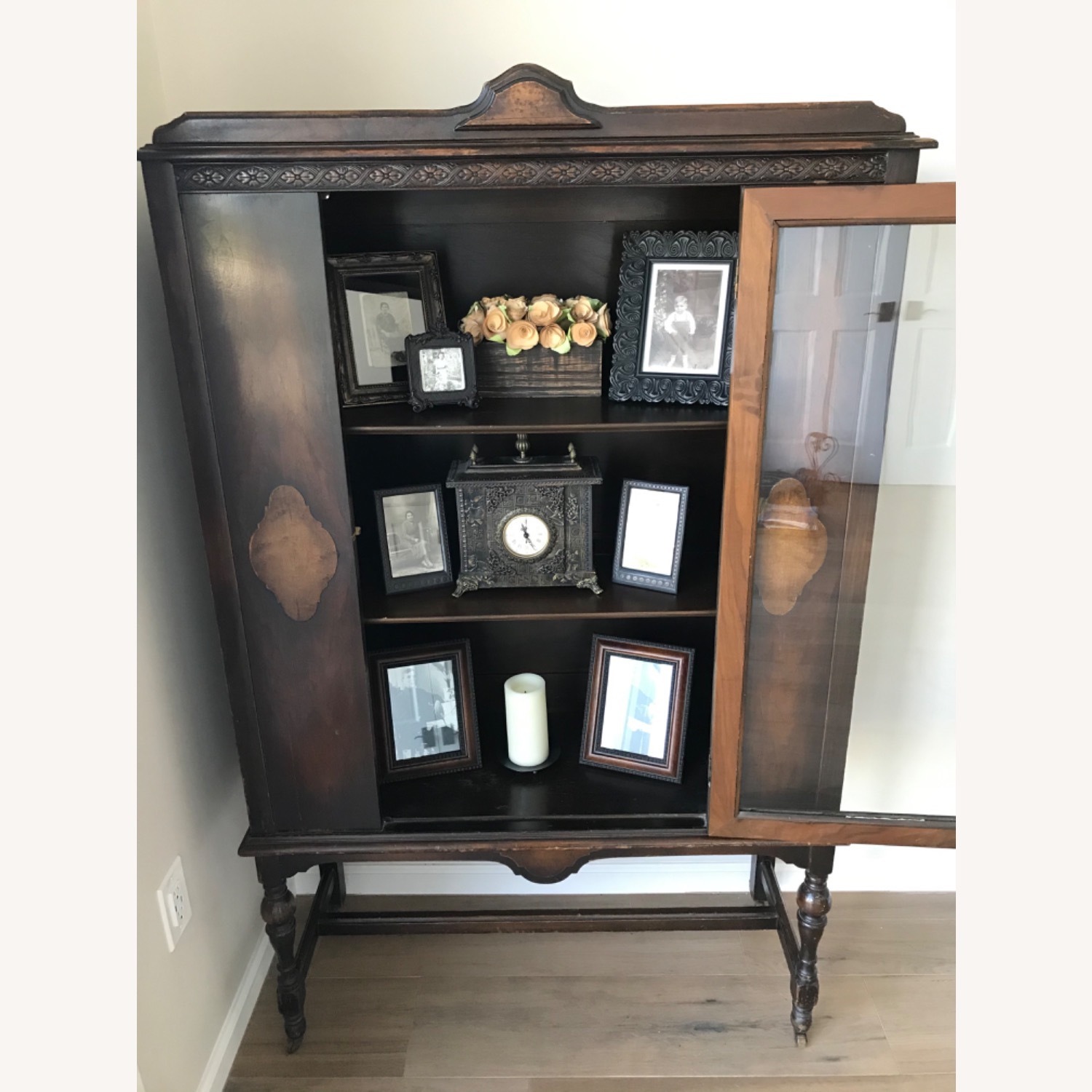 Antique Mahogany Wood Curio - image-12