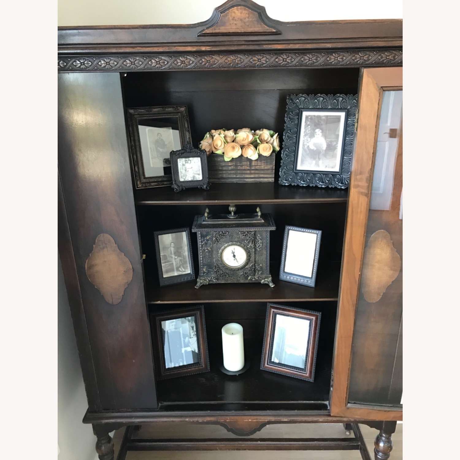 Antique Mahogany Wood Curio - image-9