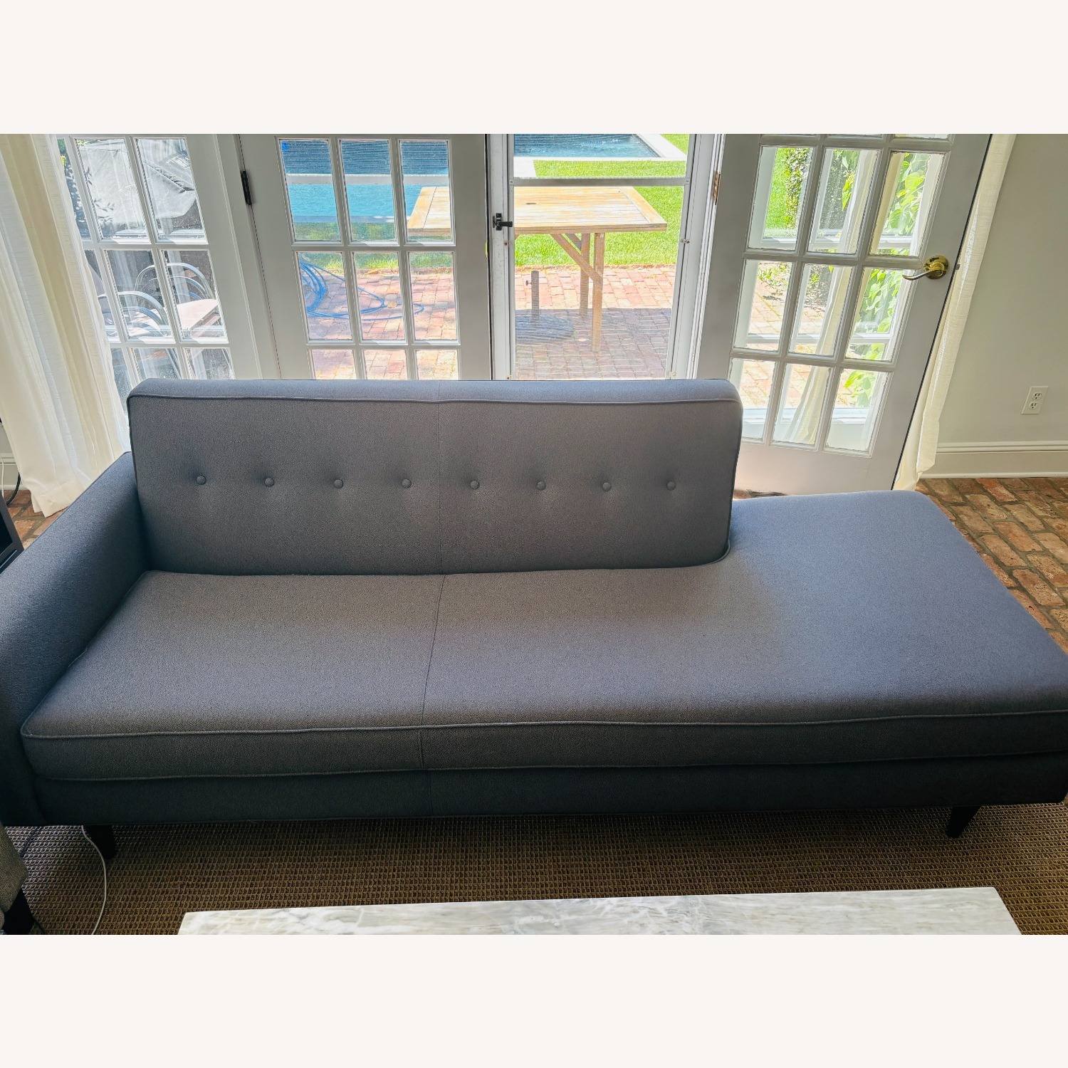 Design Within Reach Bantam Studio Blue-Gray Fabric 3 Seater Sofa - image-1