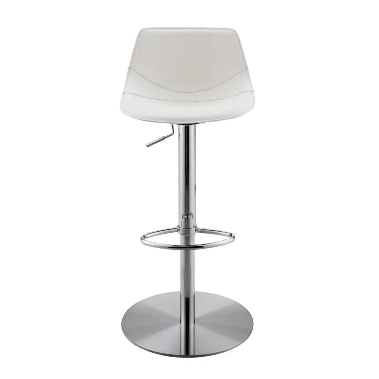 Adjustable Swivel Bar/Counter Stool White S/2 - image-1