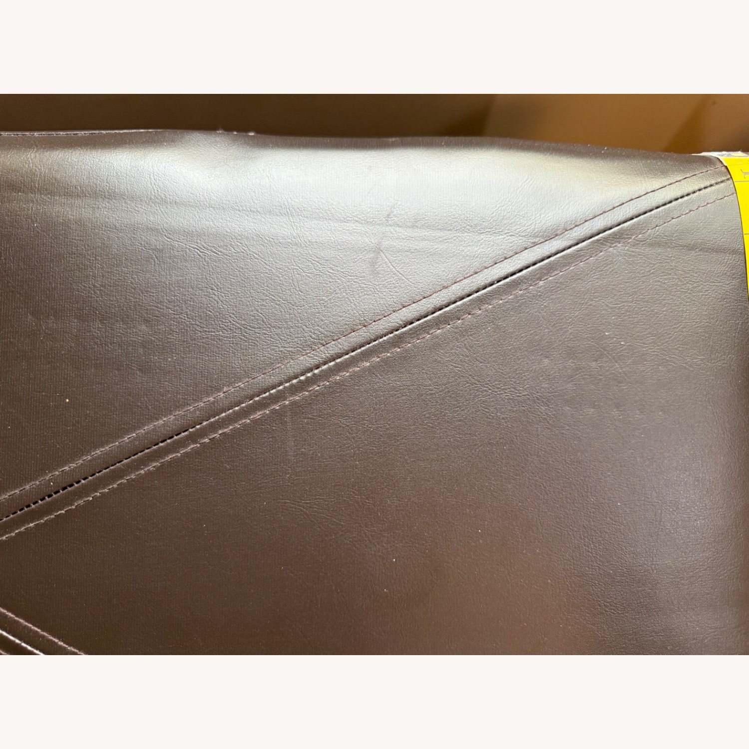 Dark Brown Faux Leather Bench/Storage - image-11