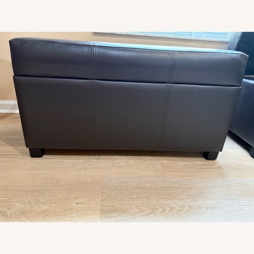 Used Dark Brown Faux Leather Bench/Storage for sale on AptDeco
