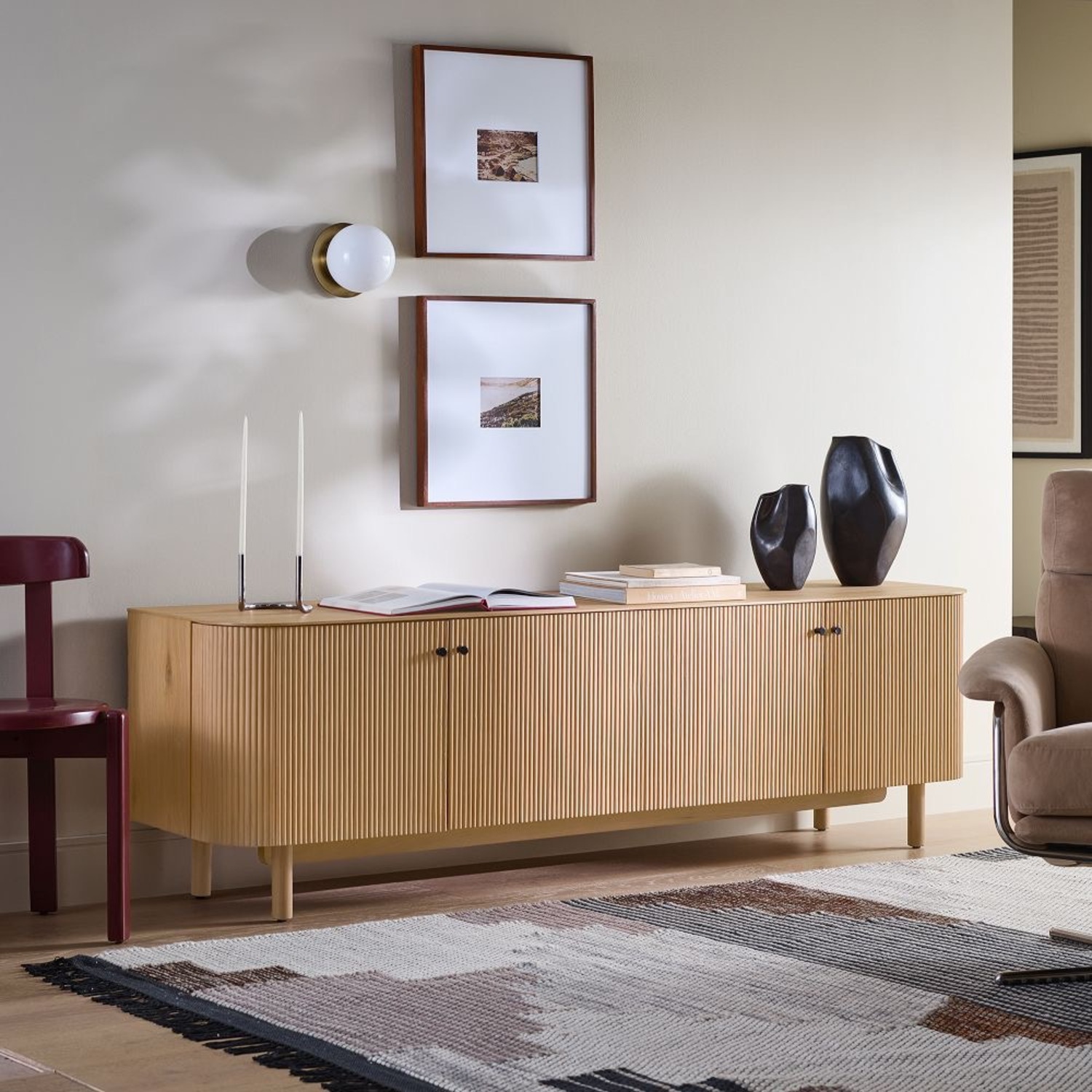West Elm Ellington Wood Media Storage - image-1