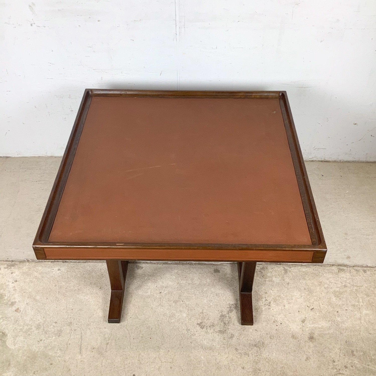 Vintage Studio-Made Square End Table Trestle Base - image-18