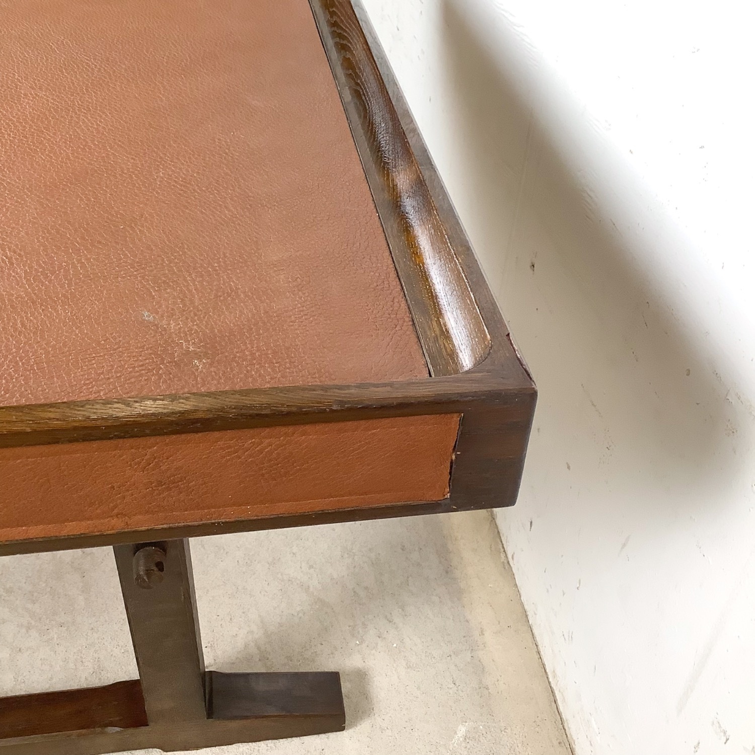 Vintage Studio-Made Square End Table Trestle Base - image-17