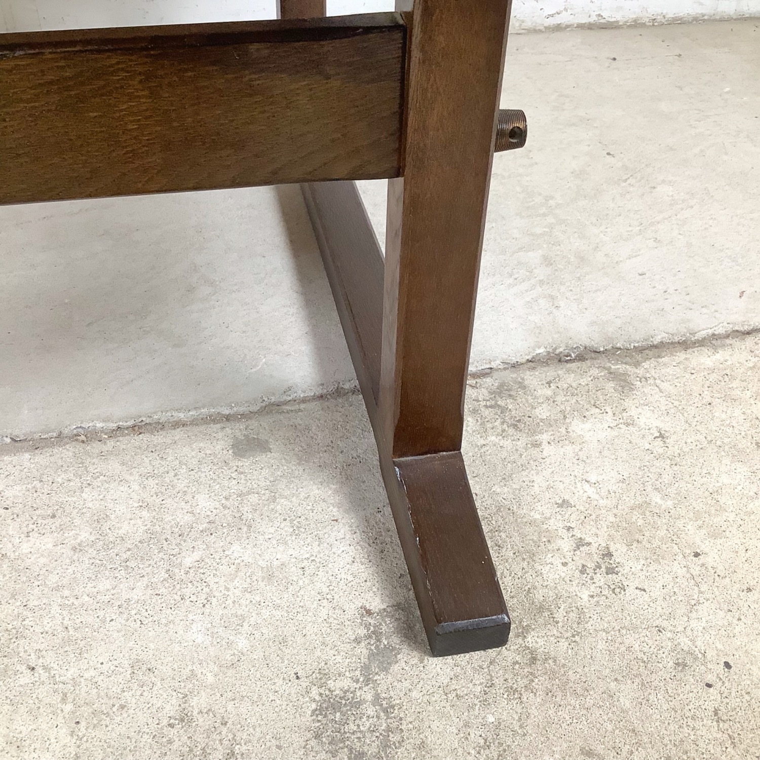 Vintage Studio-Made Square End Table Trestle Base - image-10
